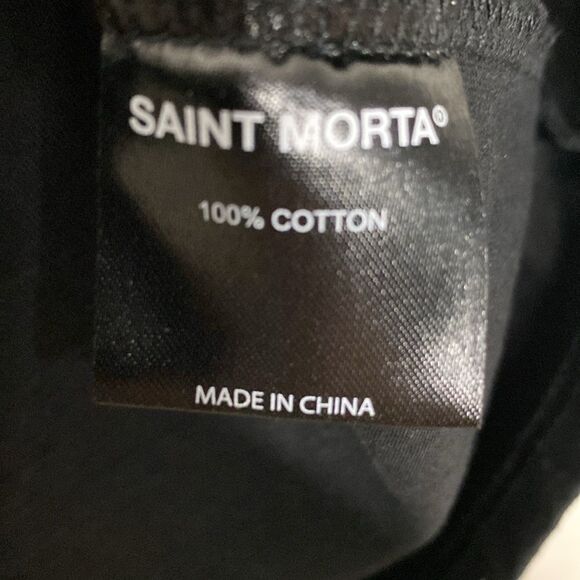 SAINT MORTA Men’s Black Medium Thick 100% Cotton T Shirt Size L - Picture 5 of 6